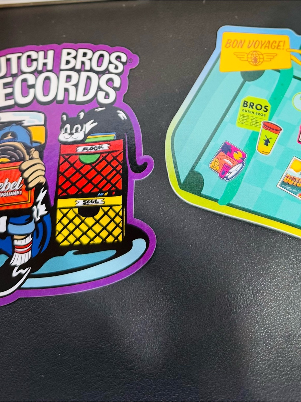 2 Dutch Bros Purple & Teal Sticker Set (bundle w/ others 4 combined shipping)